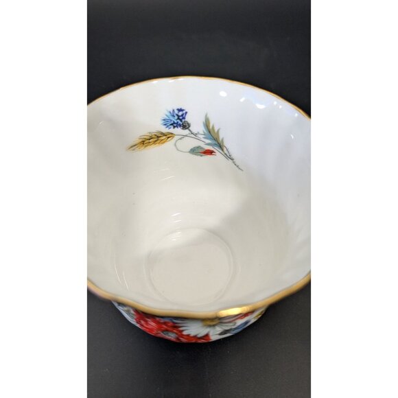 Sutherland Bone China Tea Cup Gold Trim Red Blue Floral Vintage England - Picture 10 of 14